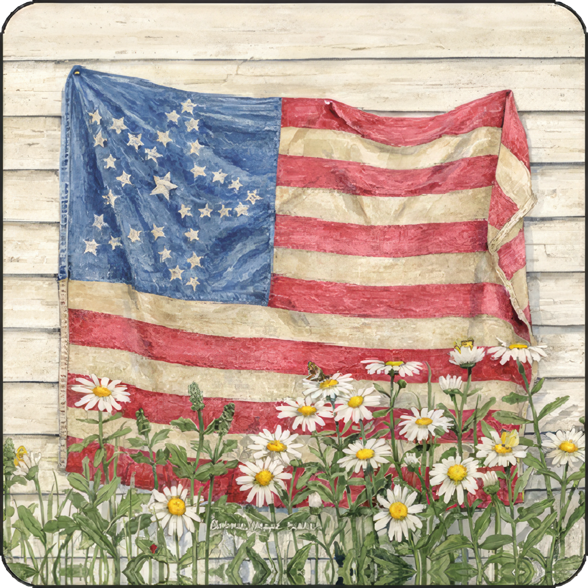 Flag and Daisies