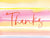Thanks on watercolor background