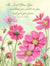 Pink poppies with bees and scripture verse