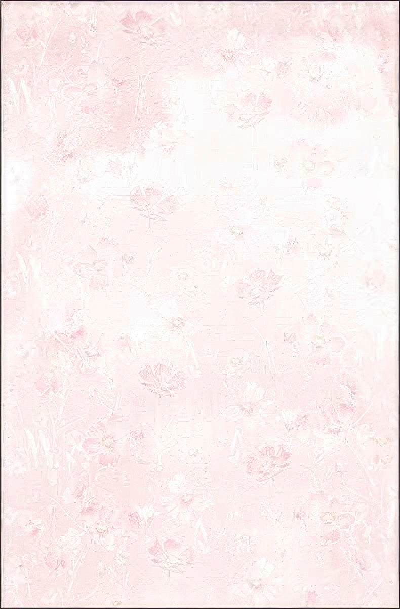Close-up of a soft pink floral pattern, providing a gentle and decorative background, likely the inside or back of a greeting card.