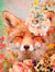 Fox with Flowers Note Card Set