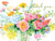 Beautiful Flower Bouquet Thank You Note Card Set