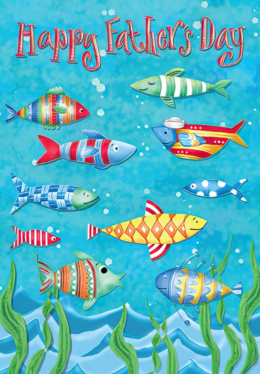 Father's Day Card 400798 - Various Colored Fish Underwater Fa
