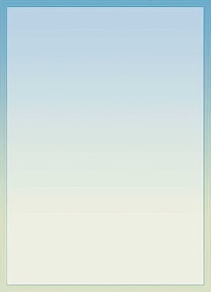 Blank interior of a greeting card with a subtle light blue to yellow-green gradient border, ready for a personal message.