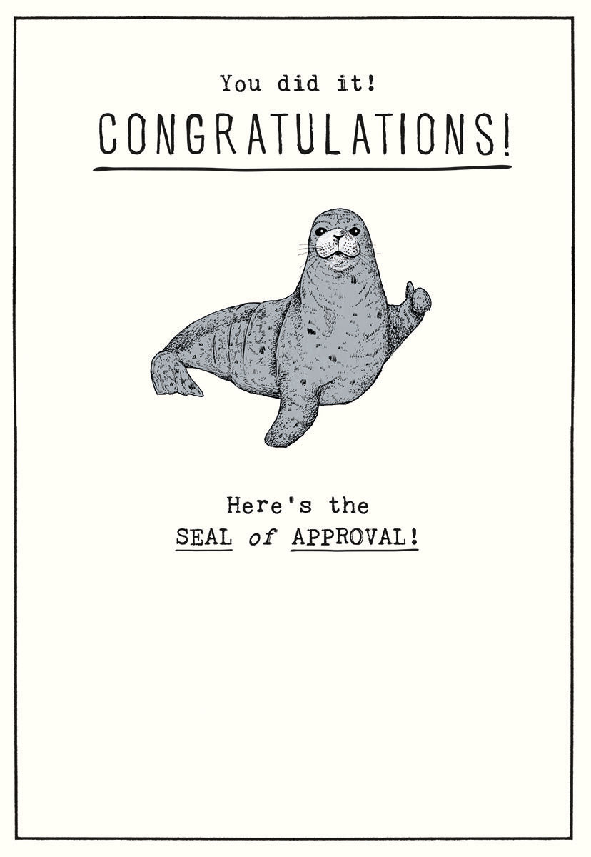 Seal Giving the thumbs up Congratulations Card