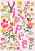 Flowers and Bird on Pink Background Mother's Day Card