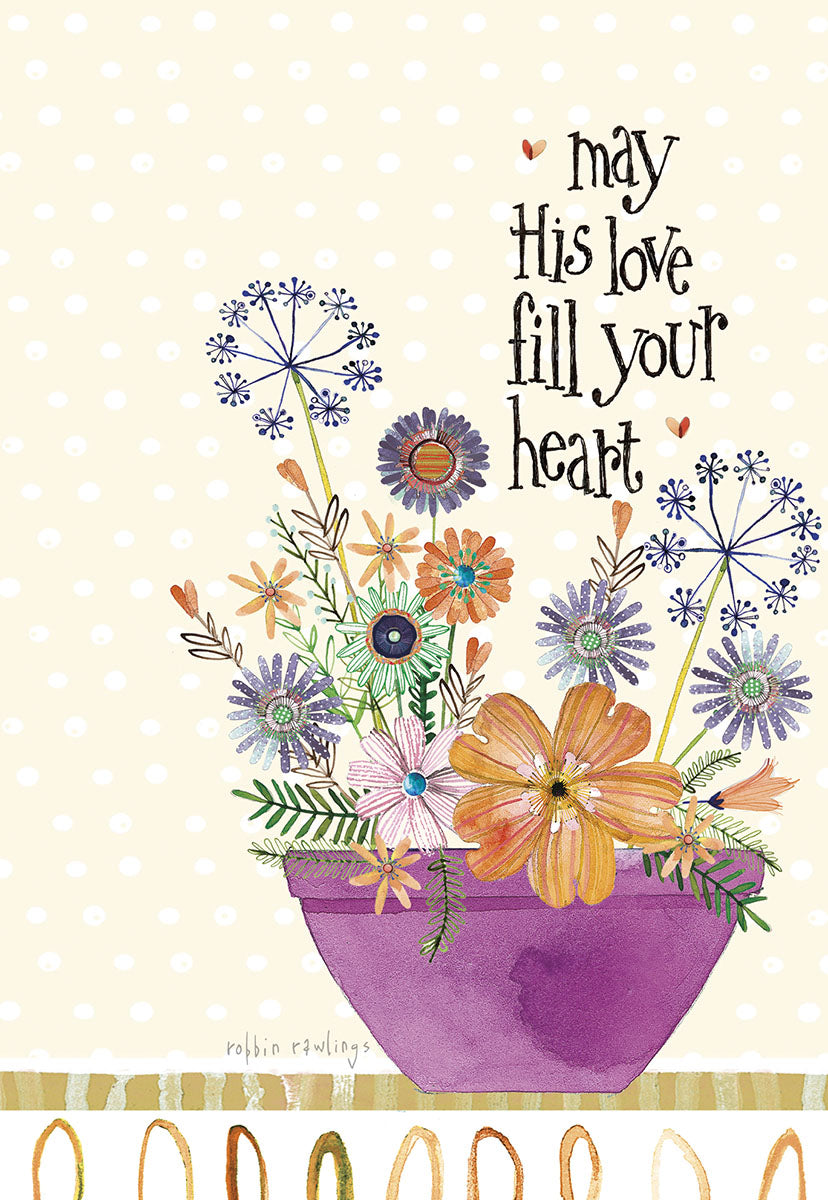 May His love fill your heart Thank You Card