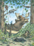 Funny wildlife with moose in a hammock Card