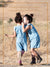 Young girls in blue dresses Friendship Card