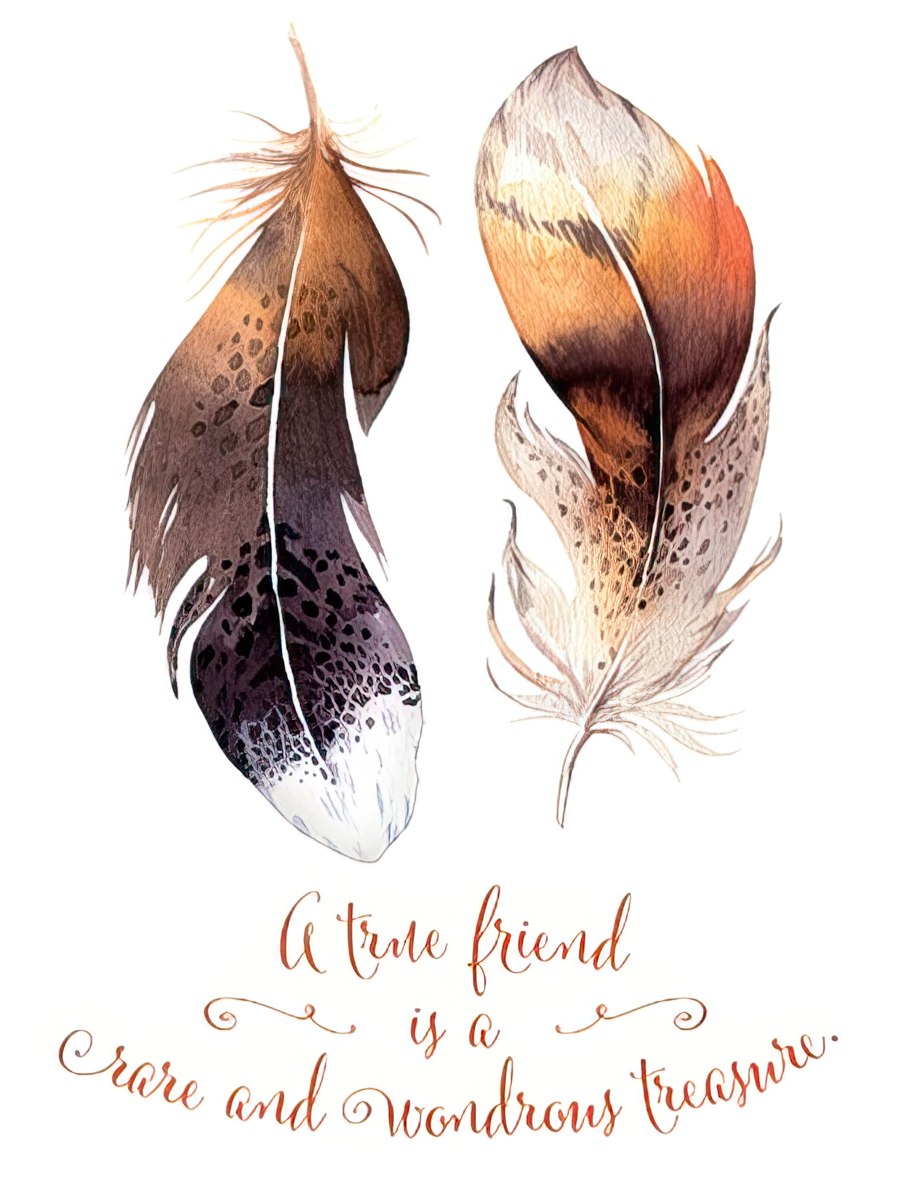 Pair of Native American Feathers Friendship Card