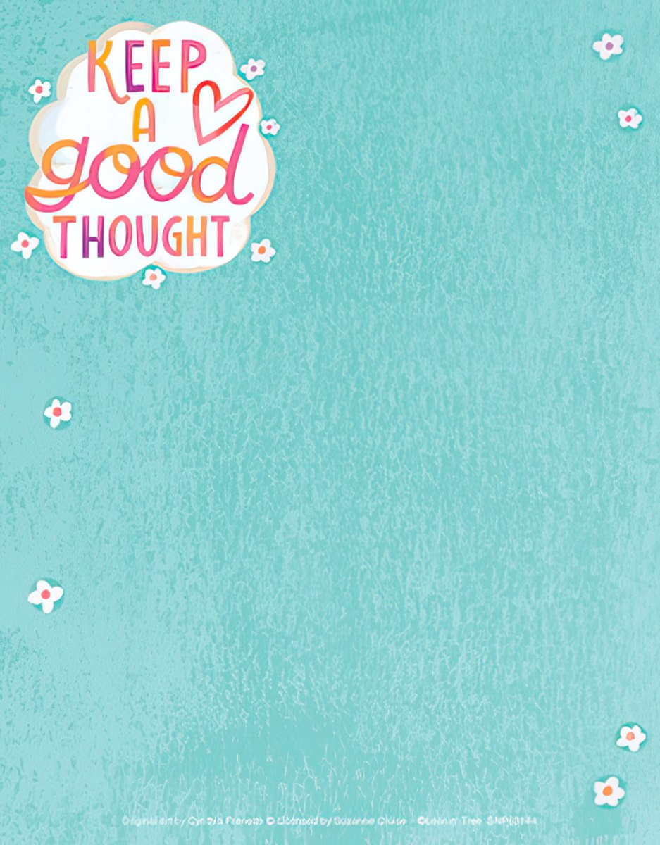 Keep A Good Thought text on blue background