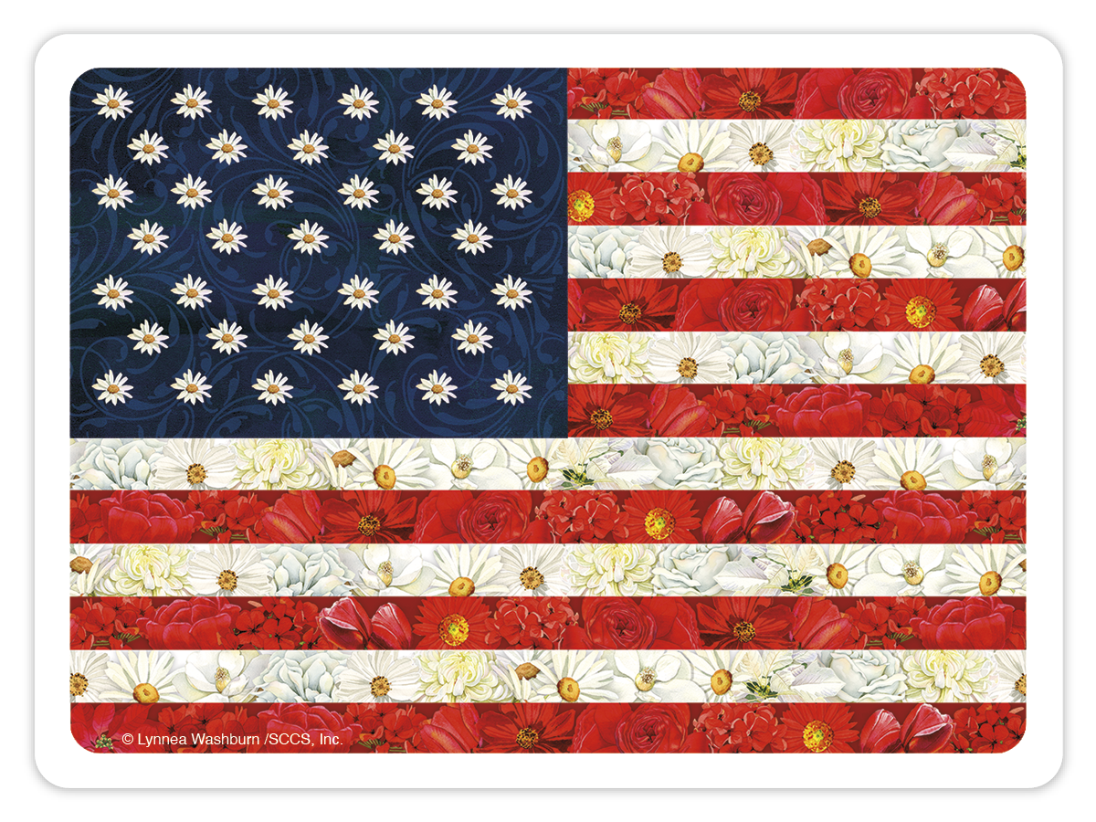 American Flag With Daisies For Stars America 250 Sticker