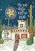 Southwestern adobe house with cactus and bright star