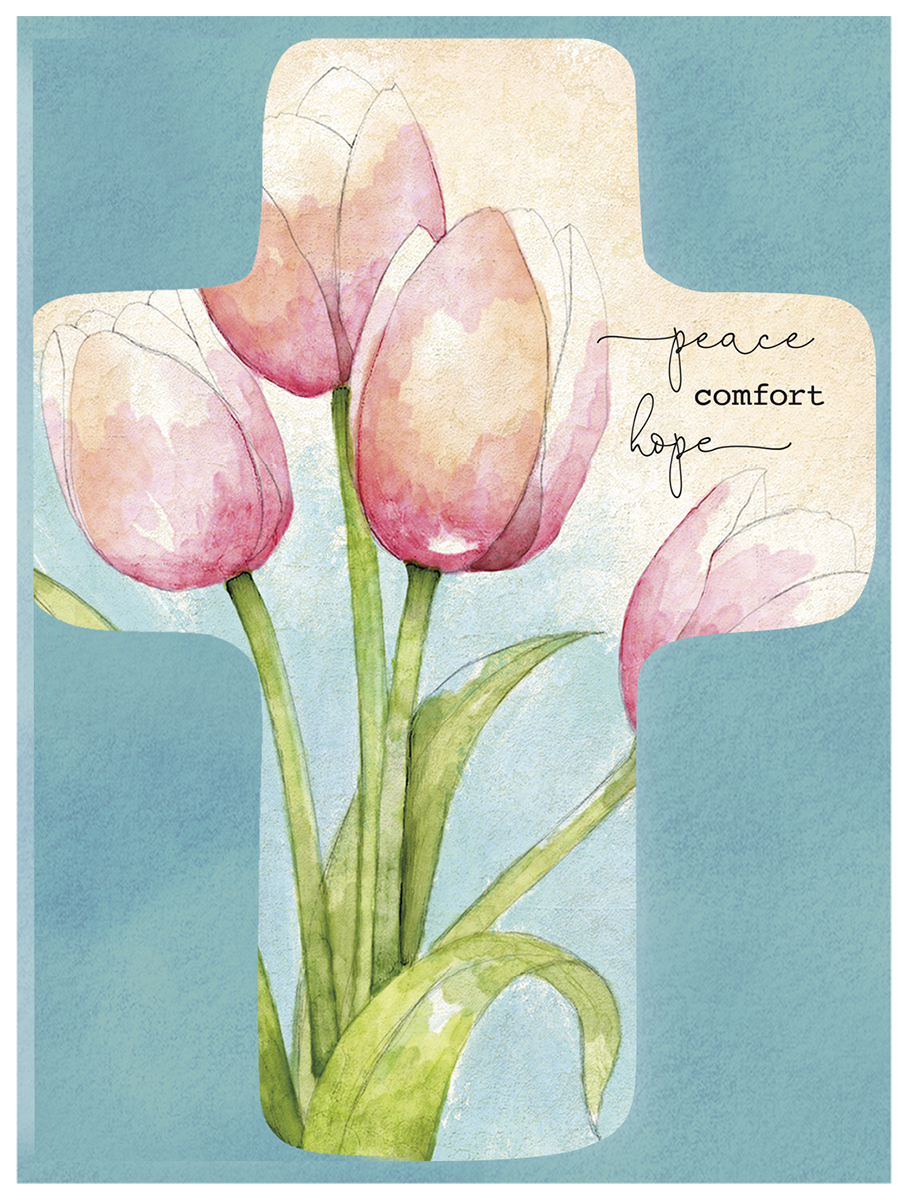 Tulip image in a cross Sympathy Card