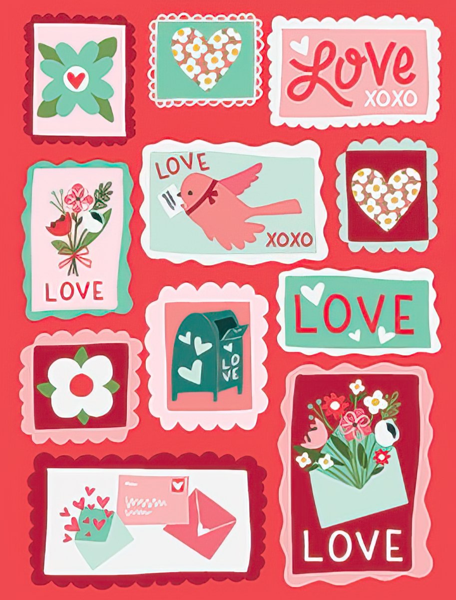 Love Stamps Valentine's Day Note Card Set