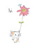 Cat with Long-stemmed Flower Friendship Card
