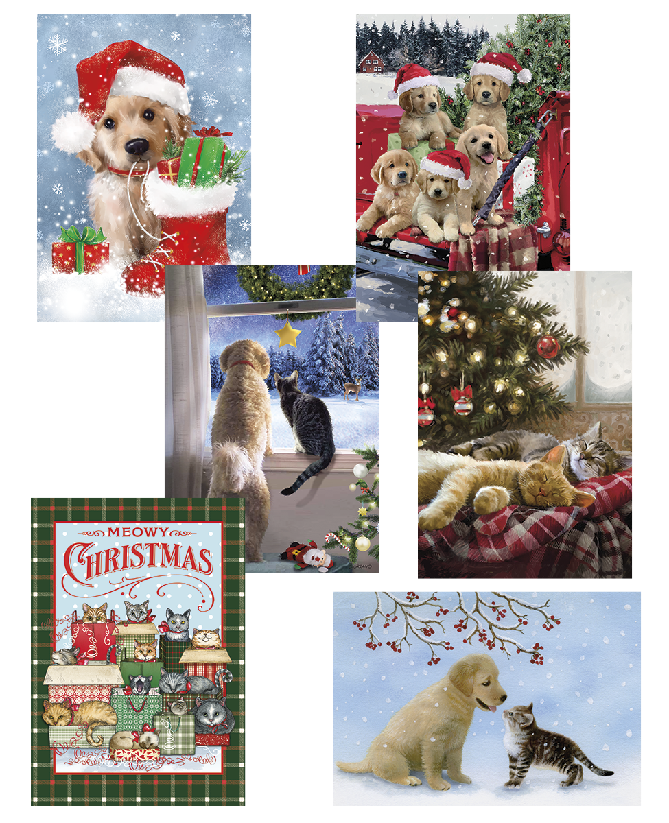 Kittens & Puppies Christmas Card Value Assortment