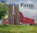 2027 On the Farm wall calendar cover by Bill Zierke, featuring a vibrant red barn and two silos in a green field, capturing tranquil rural beauty.