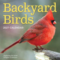 2027 Backyard Birds wall calendar cover featuring a vibrant male Northern Cardinal perched on a tree branch, text 'Backyard Birds 2027 CALENDAR'.