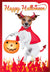 Dog wearing devil costume