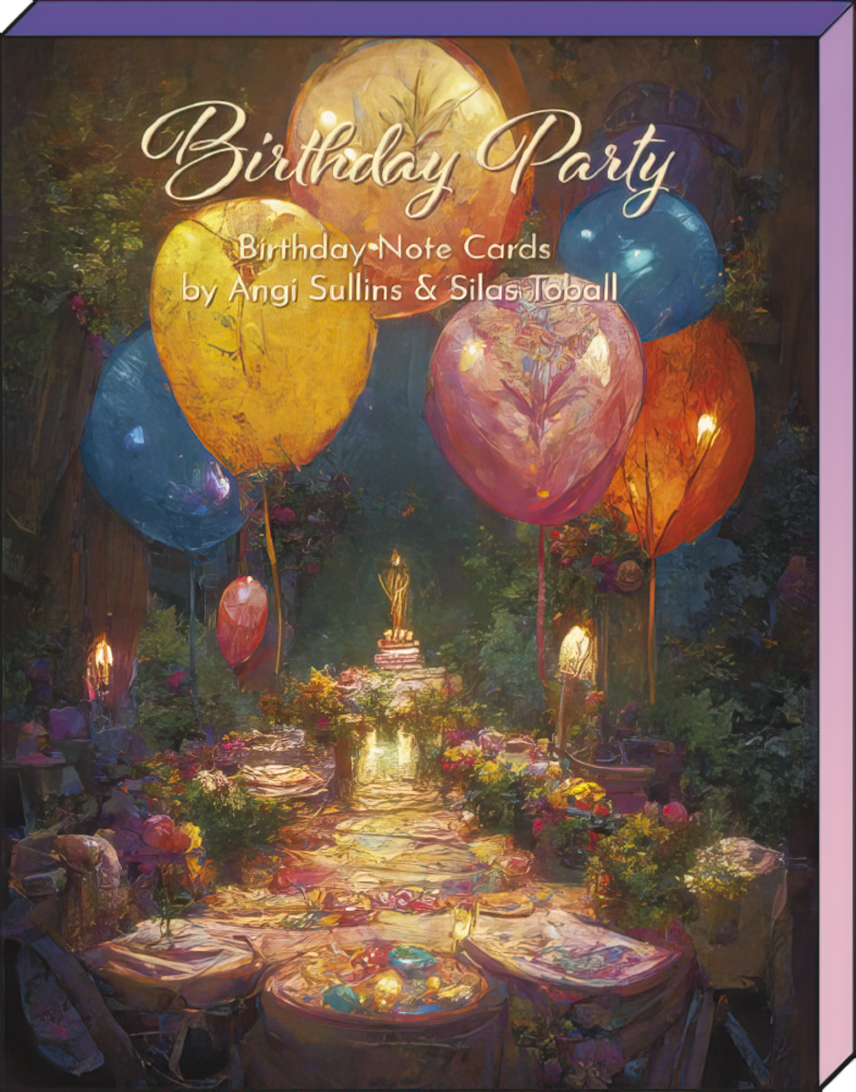 Beautiful birthday greeting card with a grand multi-tiered cake adorned with flowers and candles, ready for a festive celebration.