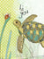 Sea Turtle and tiny crab