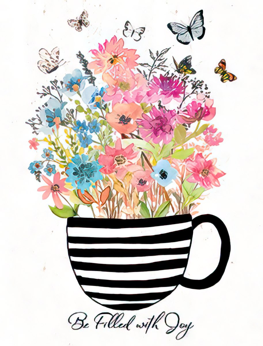 Mug, Flowers and Butterflies Note Card Set