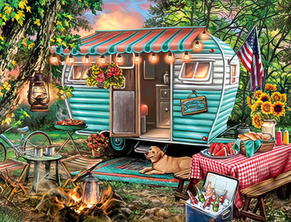 Camper in the Woods Note Card Set