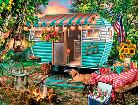 Camper in the Woods Note Card Set