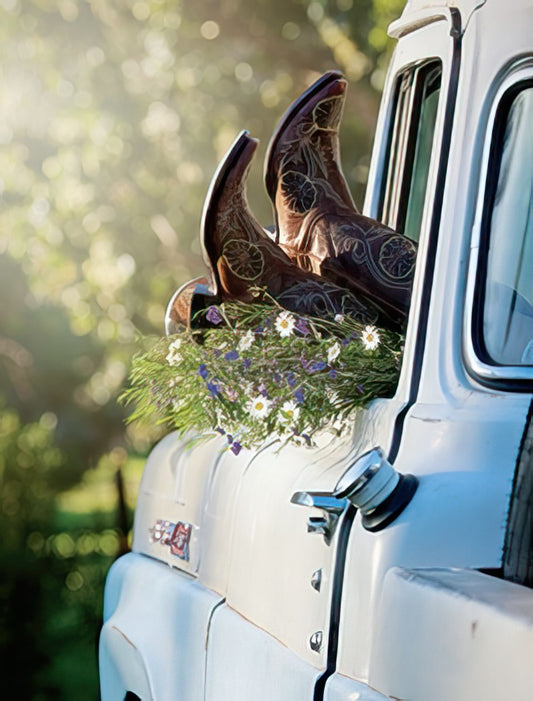 Cowboy Boots and Old Truck Note Card Set