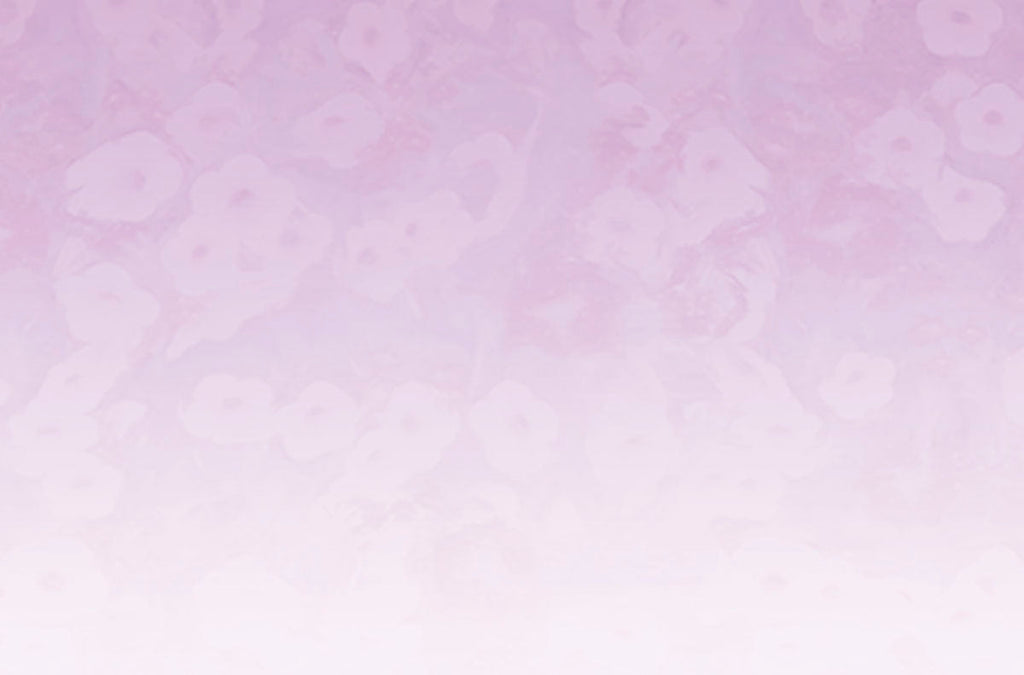 A soft gradient background texture transitioning from light lavender purple to white, with faint, blurred floral patterns suggesting a subtle bloom.