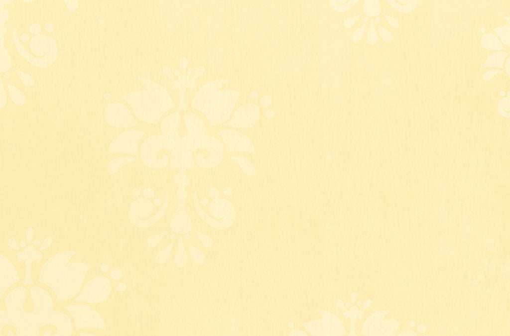 A soft, pale yellow textured background, featuring subtle, slightly lighter damask-like patterns faintly visible across the surface. This design suggests the inside or reverse side of a high-quality greeting card, offering a clean and elegant space for personal messages.