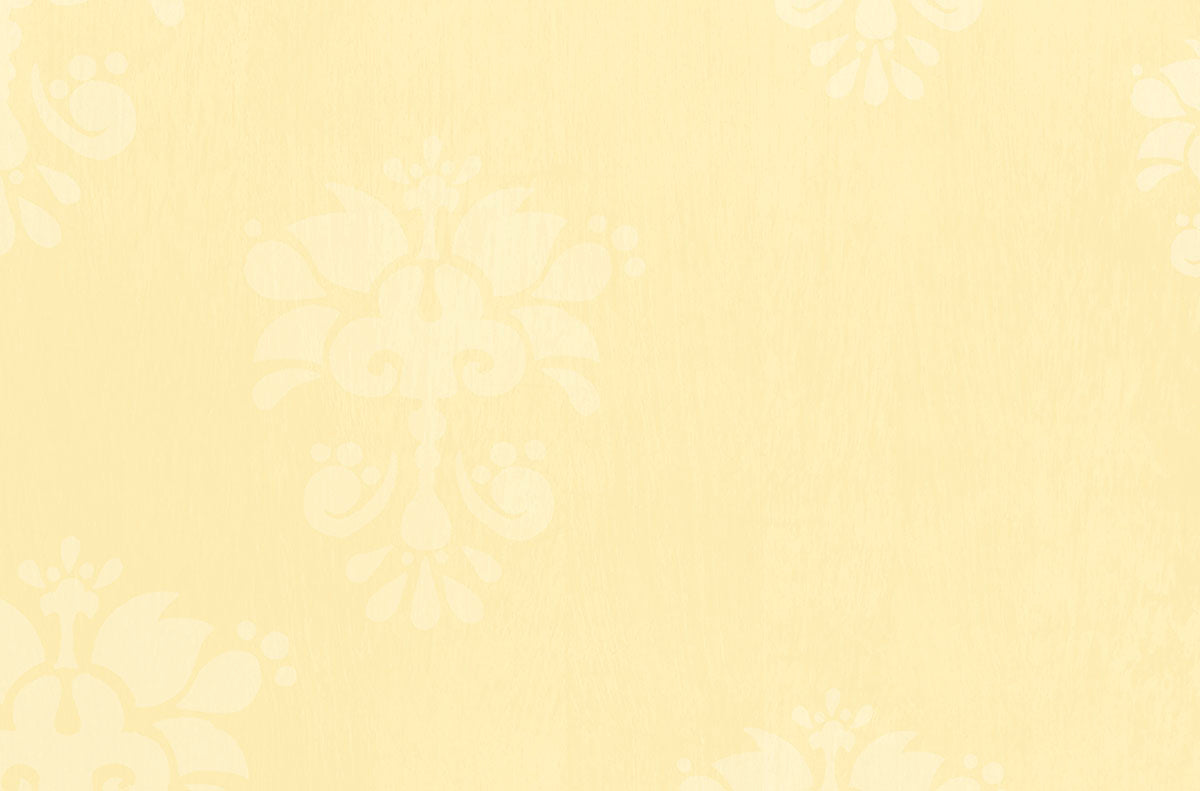 A soft, pale yellow textured background, featuring subtle, slightly lighter damask-like patterns faintly visible across the surface. This design suggests the inside or reverse side of a high-quality greeting card, offering a clean and elegant space for personal messages.