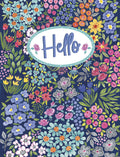 Vibrant floral greeting card set with a 'Hello' message, perfect for sharing cheer and garden-inspired wishes.