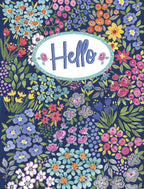 Vibrant floral greeting card set with a 'Hello' message, perfect for sharing cheer and garden-inspired wishes.