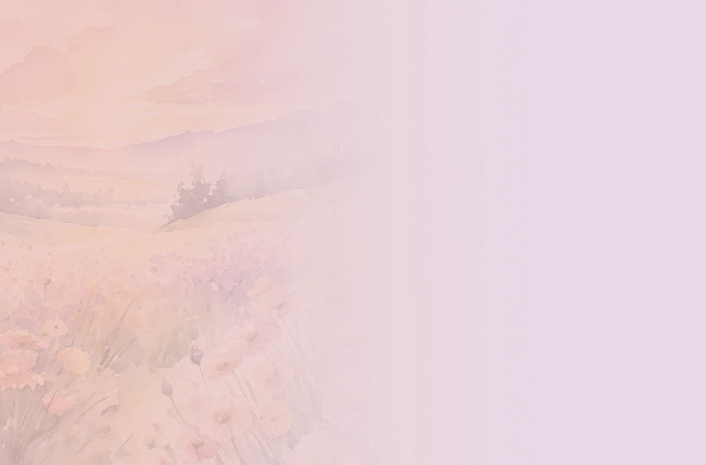 Soft watercolor floral background design for a greeting card, featuring pastel hues of a wildflower field, suitable for the card's interior or back.