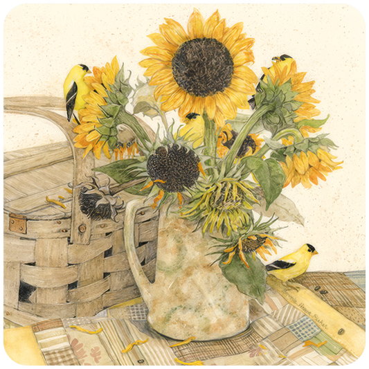 Sunflower and Picnic Basket