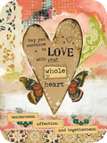 Heartfelt wedding greeting card featuring a rustic heart design with butterflies, conveying love, tenderness, and togetherness for the happy couple.