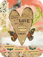Heartfelt wedding greeting card featuring a rustic heart design with butterflies, conveying love, tenderness, and togetherness for the happy couple.