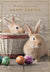 Bunnies and Basket with Eggs Easter Card
