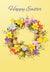 Springtime Floral Wreath Premium Easter Card