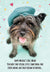 Dog with Teal Hat Mother's Day Card