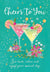 Cocktails with Stars and Flowers Mother's Day Card