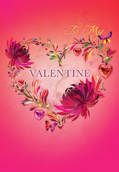 Flowers in Heart Shape Valentine's Day Card