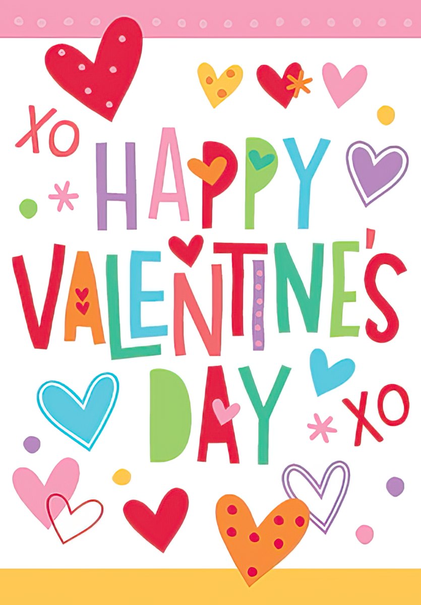 Colorful Hearts Valentine's Day Card