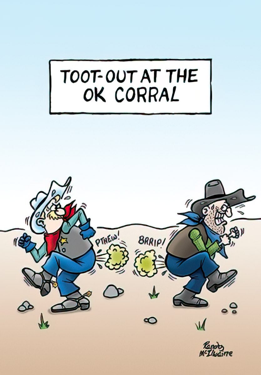 Toot-out at the OK Corral Birthday Card