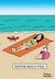 Girl Lying on the Beach with a Smile Birthday Card
