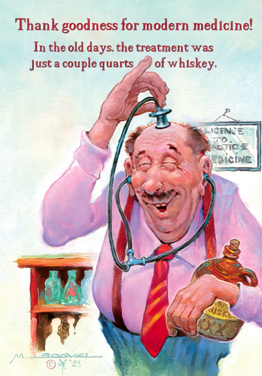 Country Doctor with a Jug of Whiskey Get Well Card
