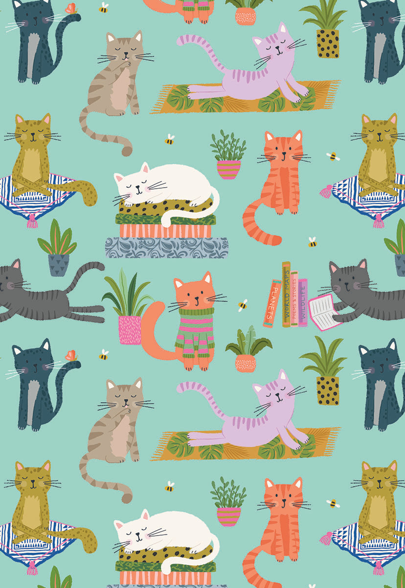 Various Cats in Yoga Poses Friendship Card