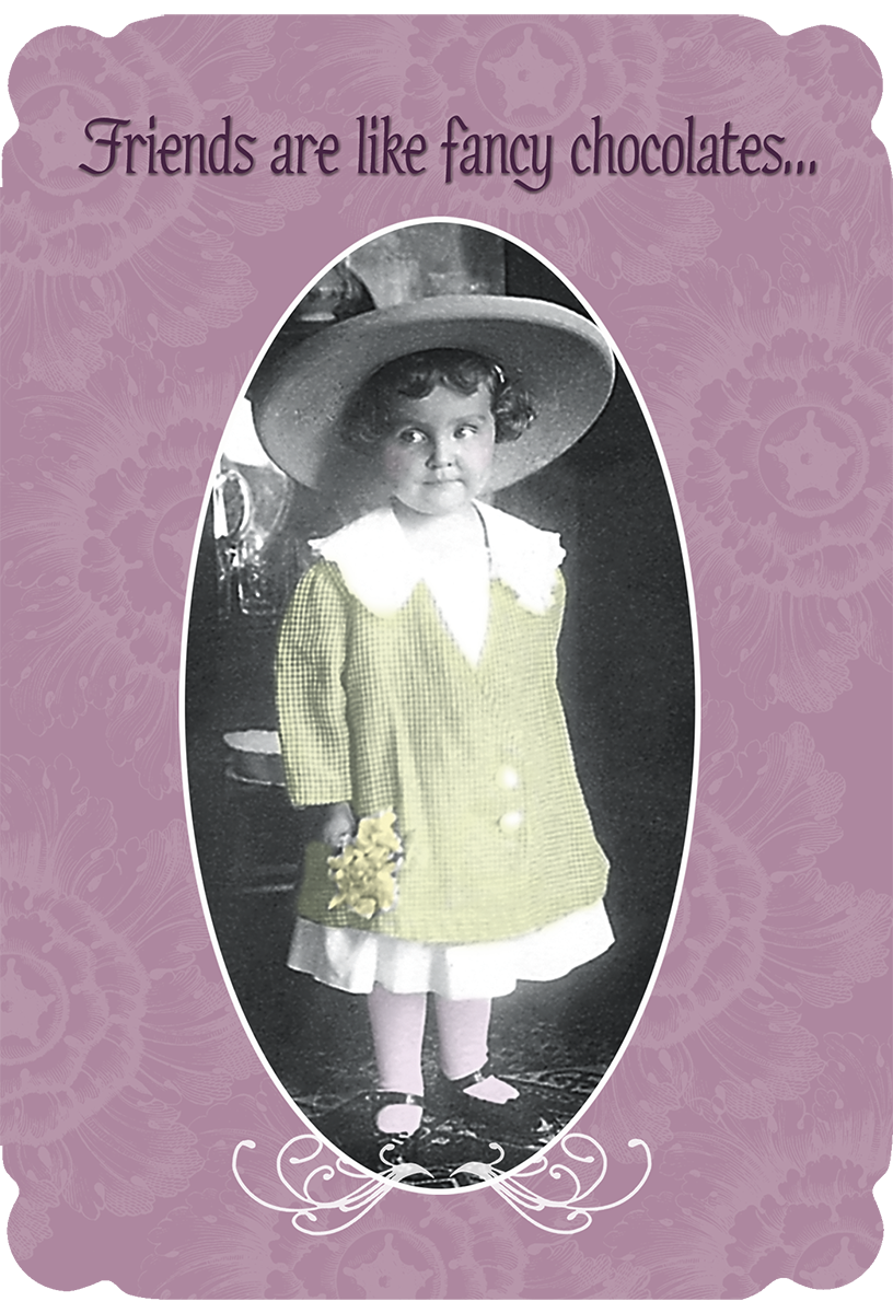 Vintage Girl with Large Hat and Dress Birthday Card